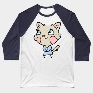 Happy Cartoon Cat Baseball T-Shirt